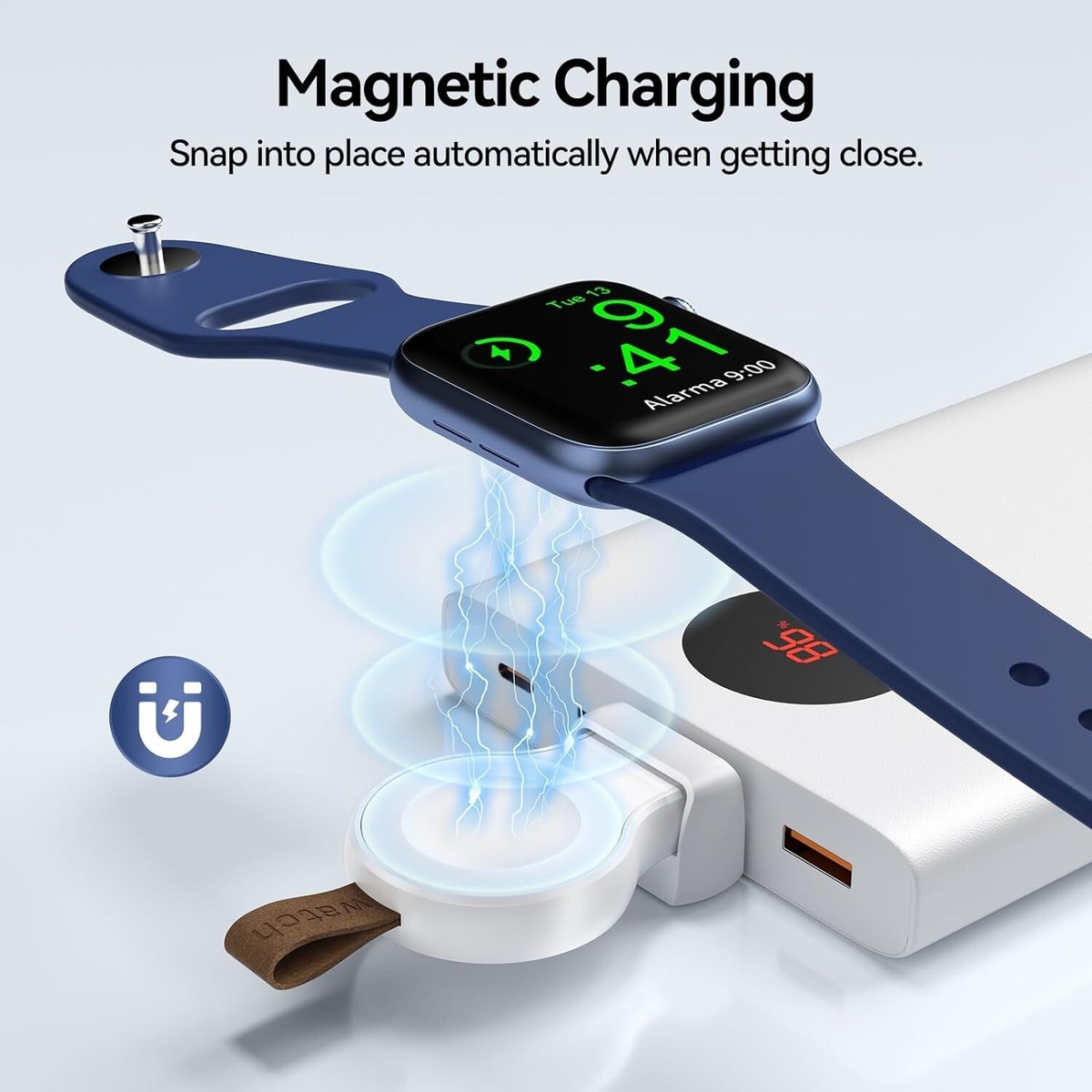 Magnetic Wireless Apple Watch Charger Portable Keychain USB For