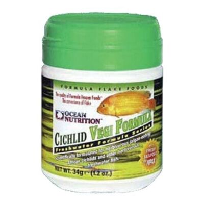 RA OCEAN NUTRITION Cichlid Vegi Flakes - 1 oz