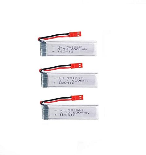 YUNIQUE ITALIA 3 Pezzi Batteria Lipo Ricaricabile (3.7V 600mAh) per RC (T0K)