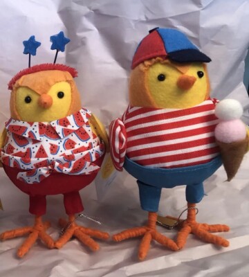 2023 Target Summer Fabric Bird Set Decor Mellie, Scoop - Sun Squad Patriotic