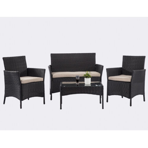 4 Pieces Outdoor Patio Furniture Sets, 4 Piece Outdoor Wicker Furniture Sets