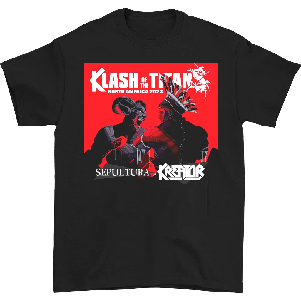 2023 Sepultura Kreator band Tour T-shirt Black Short Sleeve S to 3XL 3F265