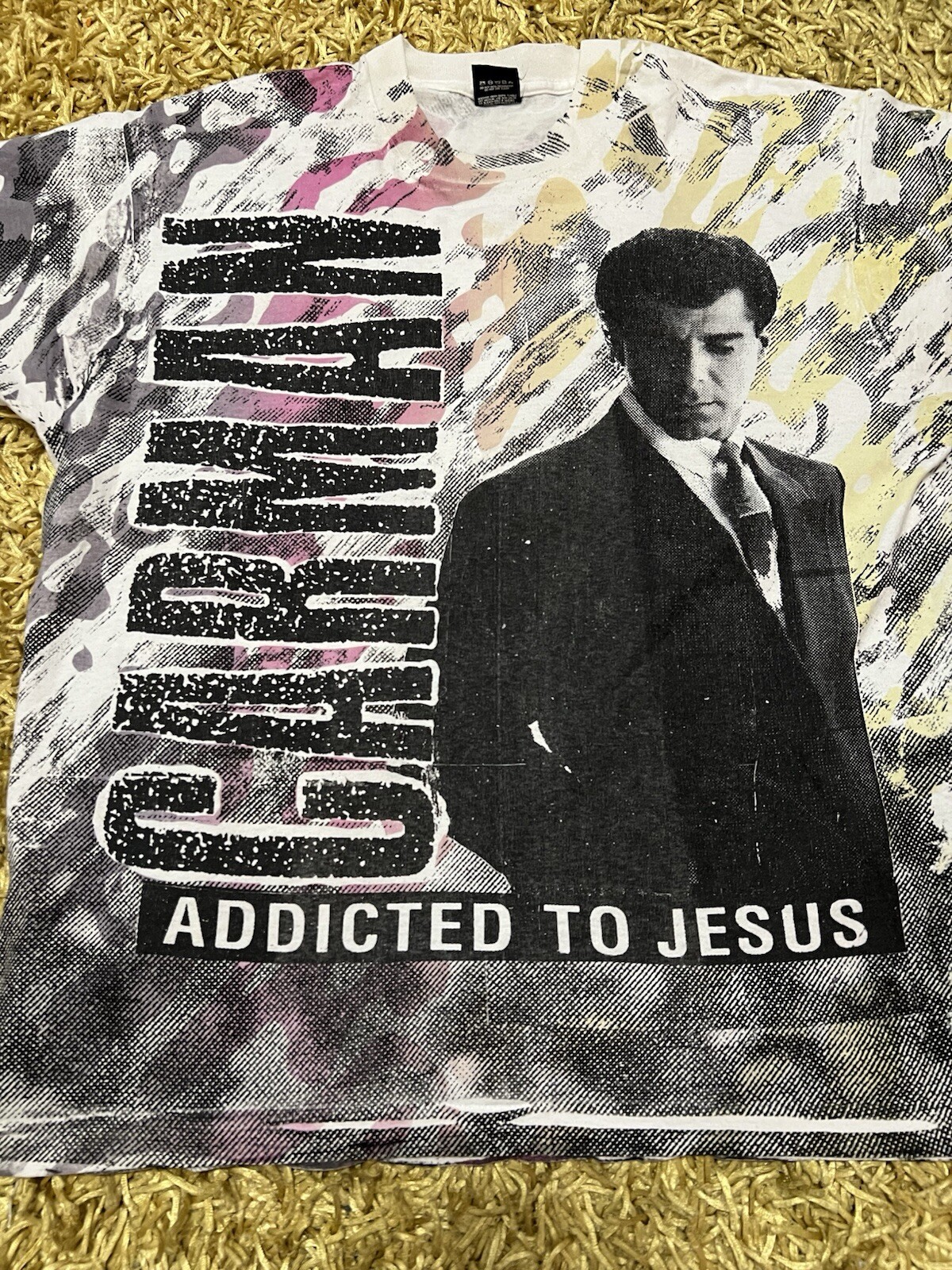 Vintage 90’s Carmen All Over Print Addicted To Jesus T Shirt Size XXL image 7