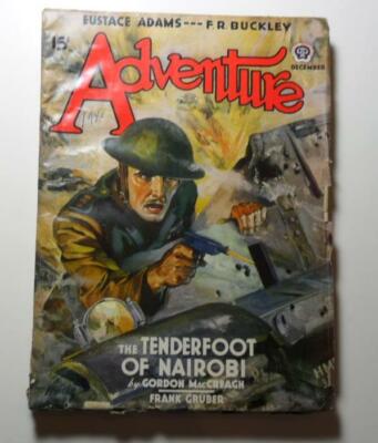 ADVENTURE PULP DEC 1940 FRANK GRUBER JAMES F OLSEN EUSTACE ADAMS S OMAR BARKER