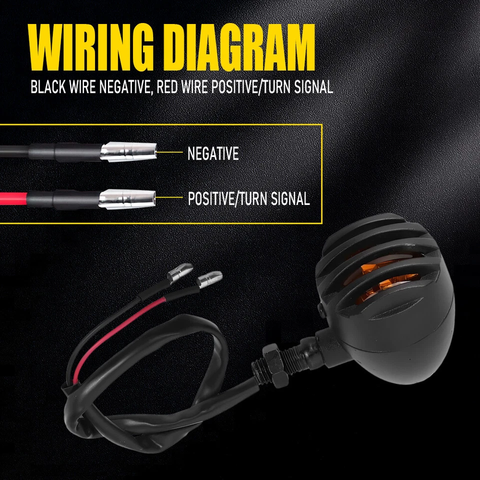 Indicador de luz intermitente ámbar universal 2 piezas bala negra para motocicleta Foto 2 de 4