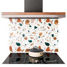 Glass Splashback Backsplash Kitchen Tile Cooker Wall Panel 47 Sizes Terrazzo 1