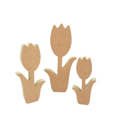 Freistehende Frühling Tulpe Blumenform MDF Holz Basteln Rohling Baby DIY Mutter