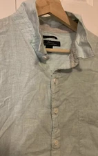 Marc Anthony Men’s Sz XXL Button Shirt Green  Linen Blend Button Down