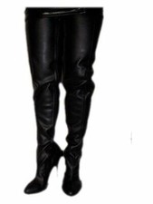 Crotch Kunstleder Schwarz, Gr. 40 - 47  RV, neu, 13 cm Absatz, Länge 95 cm PL