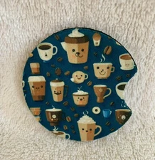 Car Coasters Cup Holders Absorbent Neoprene Set of 2 ~ Coffee Cups