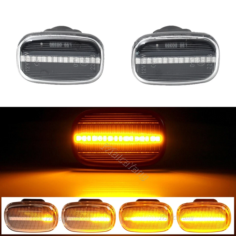 Clear For Toyota Corolla 1992-2004 2005 2006 2007 LED Dynamic Side Marker Light - Image 2 of 4