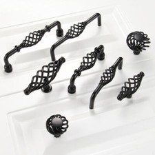Bird Cage Kitchen Cabinet Vintage Style Cupboard Door Drawer Pull Handle Black
