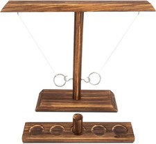 Large Wooden Hook And Ring Toss Game Set For Indoor Outdoor Yard Party 15.7x13
