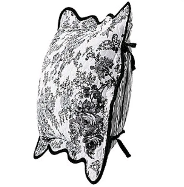 Almohada King de algodón para jardín 3 Laurel Manor blanco y negro ¡NUEVA!! Foto 2 de 4