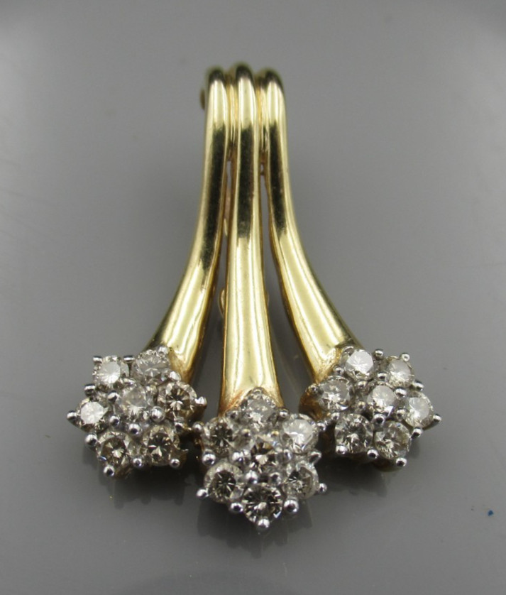 14Kt Gold Diamond Slide Pendant 4.35 Grams  Retail +$6500.00