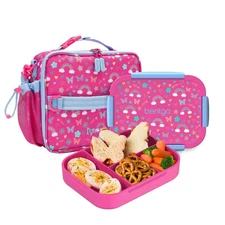 Bentgo 2-Piece Kids Snap & Go Lunch Set Rainbows & Butterflies