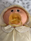 Cabbage Patch Kids Preemie 1985 brown eyes yellow tuft hair Doll With Pacifier