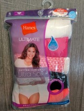 Hanes Ultimate Women's Brief Panties-Cotton-5 Pack Cool Comfort Sz 5/S NEW