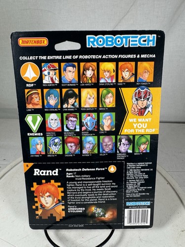 Vintage Matchbox Robotech Rand Actionfigur Neu auf Karte 1985 Actionfigur - Bild 7 von 7