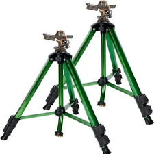 360 Degree Impact Sprinkler Head on Tripod Base Adjustable Height Pack Of Two