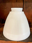 Vtg Art Deco White Milk Glass Torchiere Lamp Ribbed Globe / Shade Cone 5" T 6" D — photo 8