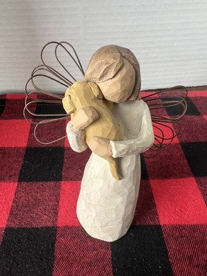 Vintage 1999 Willow Tree Angel of Friendship Girl Dog Puppy Susan Lordi Figurine