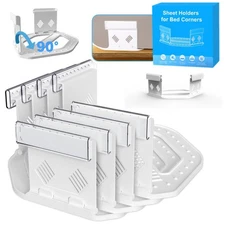 4Pcs Upgraded Foldable Bed Sheet Holder with Lock Strips Keep Sheets Firm Tight