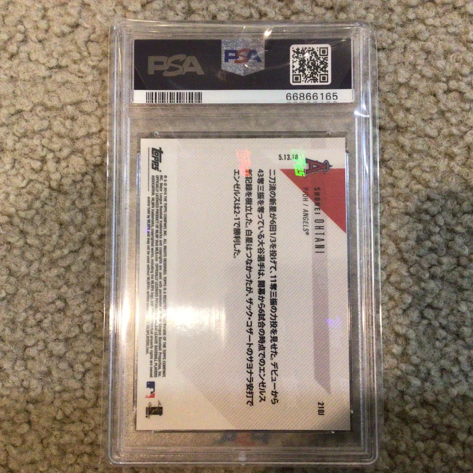 SHOHEI OHTANI #210J mother's day Pint Hat 2018 Topps Now Japanese RC PSA 9 MINT - Image 2 of 2