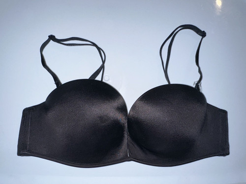 VICTORIA SECRET 34A BOMBSHELL Add-2-Cups PUSH-UP STRAPLESS BRA BLACK NWOT