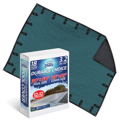 PoolCoverChoice Winter Swimming Pool Cover for 30 ft x 50 ft Rectangular Pool