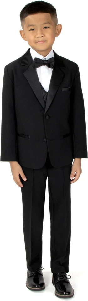 Boys Kids Children Formal Dress Black Suit Tuxedo Toddler 2T-14 Choose Style - Image 3 of 4