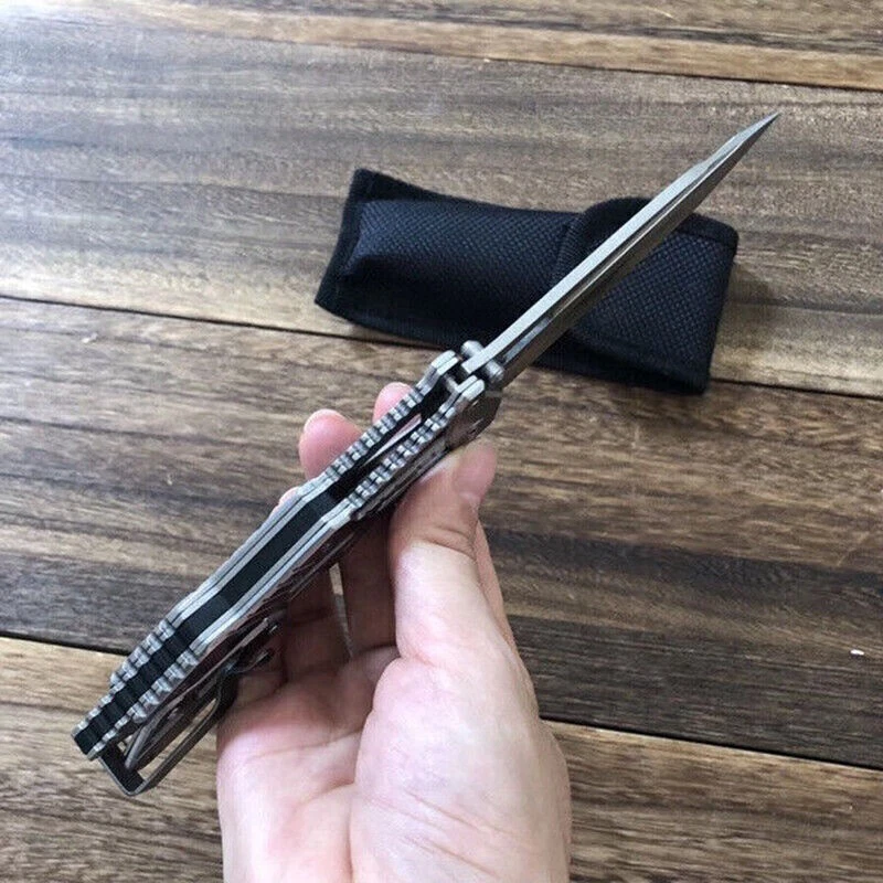 Pocket Knife Folding Knife Tactical Spring Assisted Open Blade Hunting Knife - Image 3 of 4