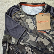 Simms Fishing T Shirt Mens Large Brown Challenger Solar Camo Hike Camp Swim UPF
