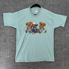 Vintage teddy bear t shirt fruit of the loom heavy mens XL 90s USA made
