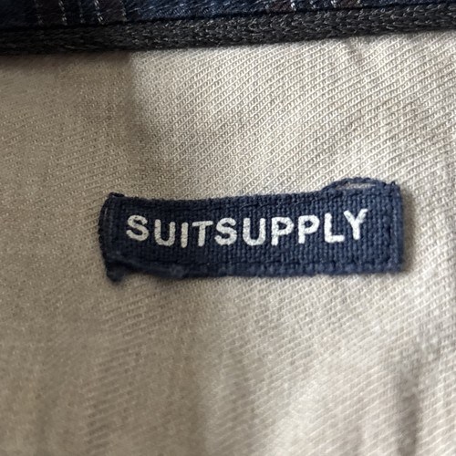 SUITSUPPLY Baumwolle Slim Fit Hemd mit Knöpfen Herren 41-7 16L lang kariert blau braun - Bild 2 von 16