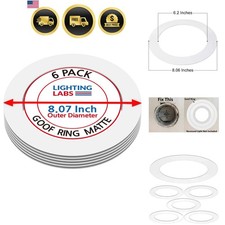 6 Pack Matte White Goof Trim Ring for 6" Inch Recessed Can Lighting Down Ligh...