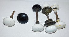 VINTAGE BLACK AND WHITE PORCELAIN DOORKNOB JOB LOT