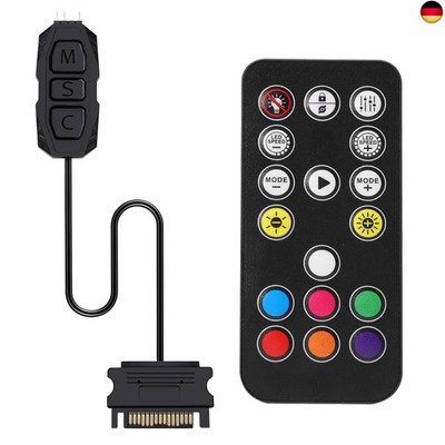 ARGB Controller mit Fernbedienung  5V 3-Pin 17 Key Remote Control Switch Fan Hub