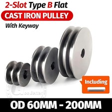 Cast Iron Drive Pulley 2-Groove 2B Flat For V...