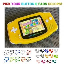 Nintendo Game Boy Advance GBA Yellow System 101 Bright Backlit IPS V5 LCD BUTTON