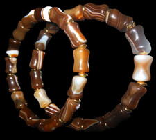 Elegante coppia di bracciali in agata sardonica. Tazza Farnese - Bracciale Donna