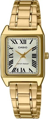 Casio LTP-V007G-9B Women's Rectangular Gold Tone Stainless Steel Roman Watch