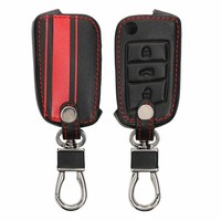 Kunstleder Case FüR VW Golf 7 MK7 3-Tasten AutoschlüSsel HüLle,