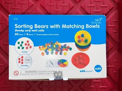 Counting Bears with Matching Bowls | Early Math Manipulatives | 60 Bear Counters