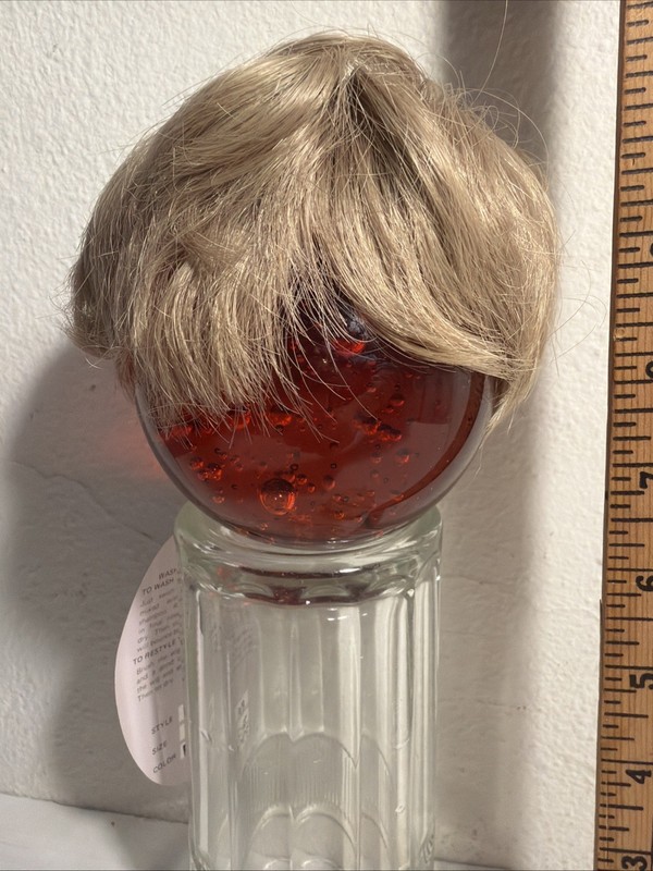 Doll Wig 12 13 Synthetic Mohair PlayHouse New Old Stock Bob Baby Blonde