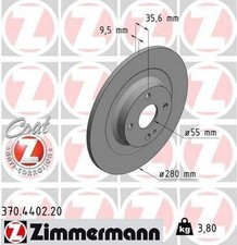 2x ZIMMERMANN Coat Z Disque de frein Arrière pour FIAT 124 Spider (348) 280mm