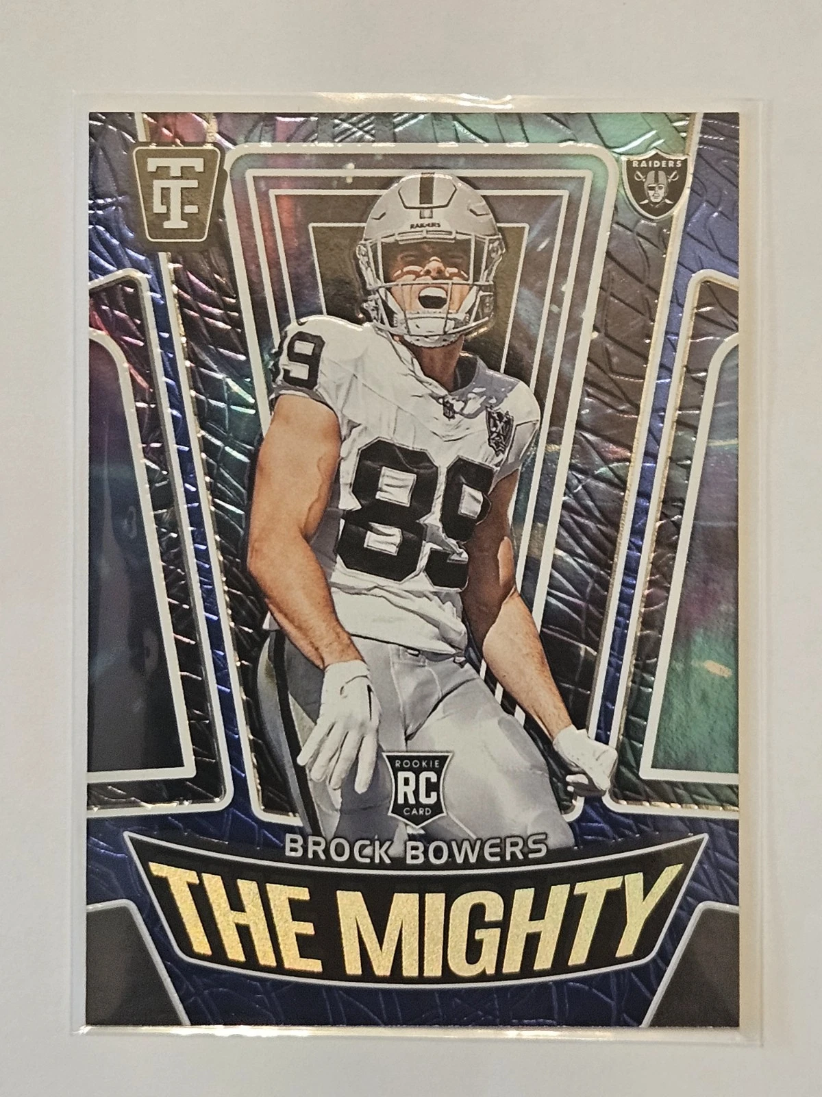 Brock Bowers Panini Totally Certified the Mighty #23 Mirror Blue