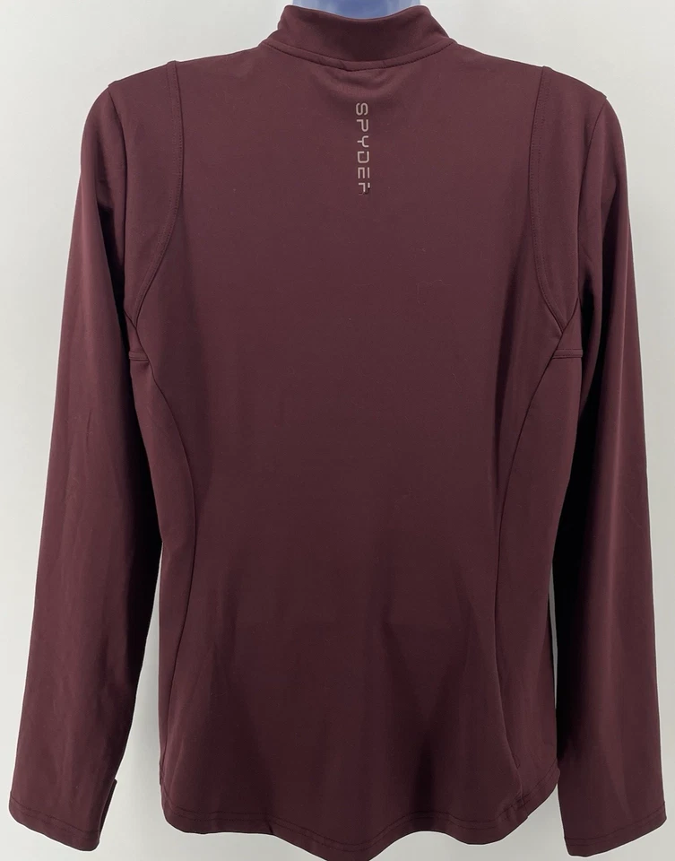 Nuevo con etiquetas Pullover Spyder Active para mujer XL granate 1/4 cremallera Foto 2 de 4