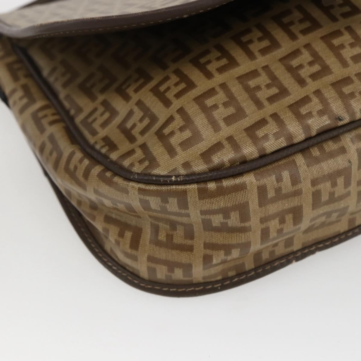 FENDI Zucchino Canvas Shoulder Bag Coated Canvas Beige Silver Auth 169510 thumbnail 11