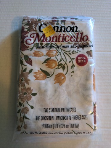 Set 2 federe standard Cannon Monticello NUOVE vintage casetta floreale - Foto 5 di 6